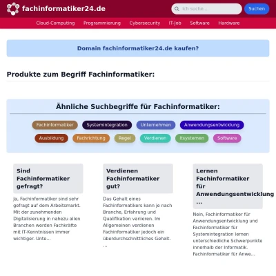 Screenshot fachinformatiker24.de