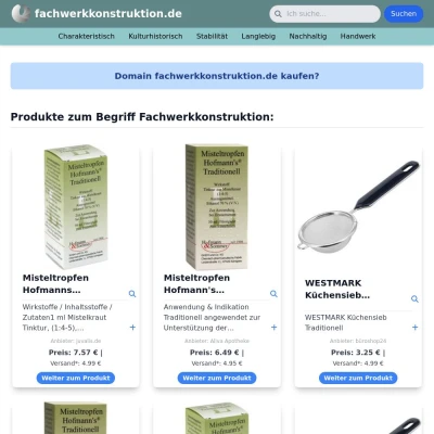 Screenshot fachwerkkonstruktion.de