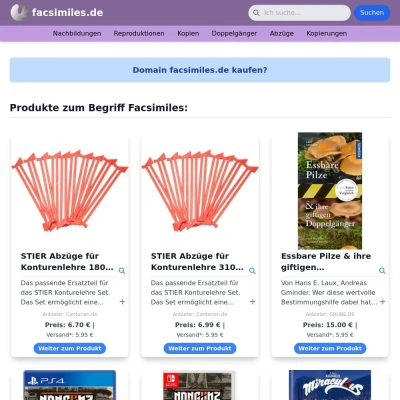 Screenshot facsimiles.de