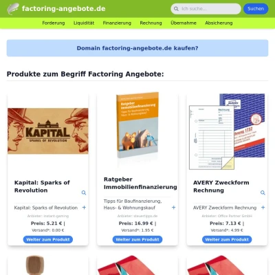 Screenshot factoring-angebote.de