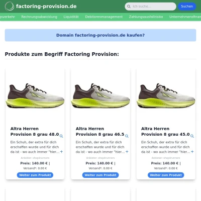 Screenshot factoring-provision.de