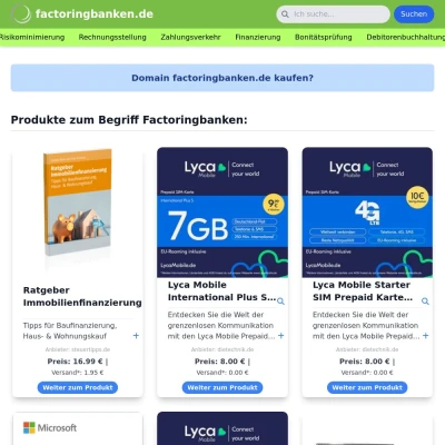 Screenshot factoringbanken.de