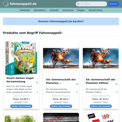 Screenshot fahnenappell.de