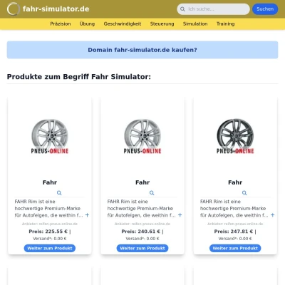 Screenshot fahr-simulator.de