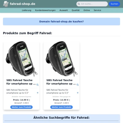 Screenshot fahrad-shop.de