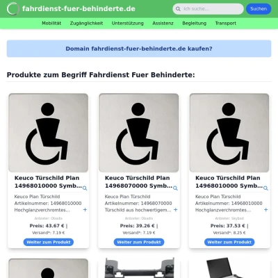 Screenshot fahrdienst-fuer-behinderte.de