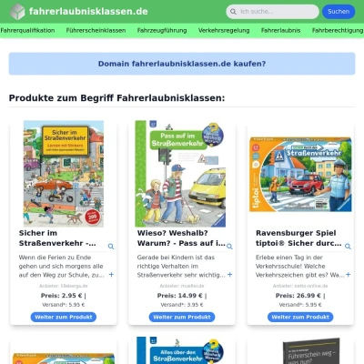 Screenshot fahrerlaubnisklassen.de