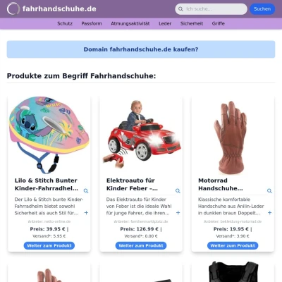 Screenshot fahrhandschuhe.de