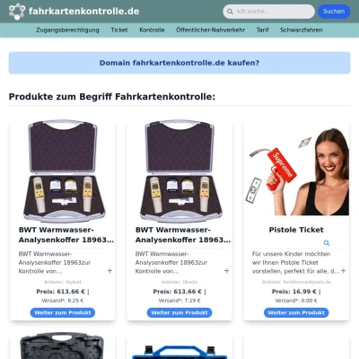 Screenshot fahrkartenkontrolle.de