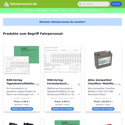 Screenshot fahrpersonal.de