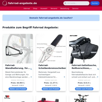 Screenshot fahrrad-angebote.de