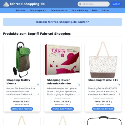 Screenshot fahrrad-shopping.de