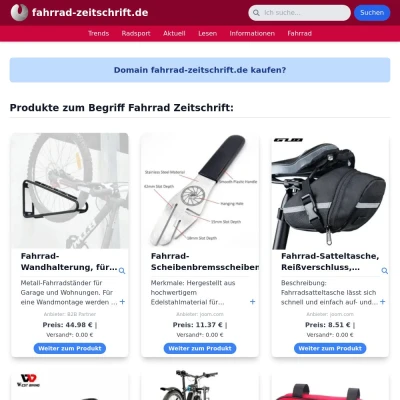 Screenshot fahrrad-zeitschrift.de