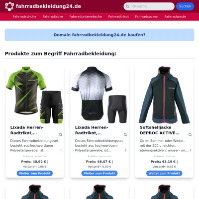 Screenshot fahrradbekleidung24.de