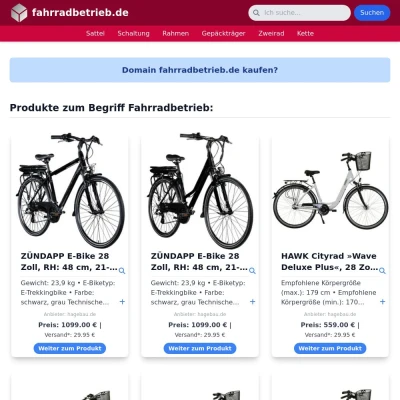 Screenshot fahrradbetrieb.de