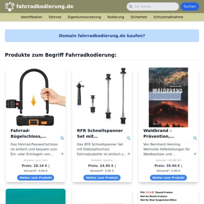 Screenshot fahrradkodierung.de