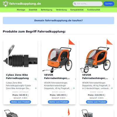 Screenshot fahrradkupplung.de