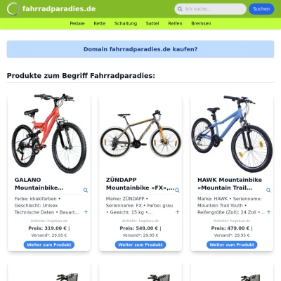 Screenshot fahrradparadies.de