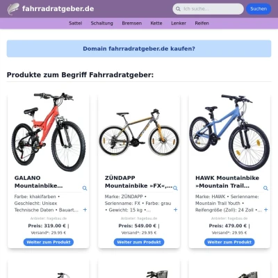 Screenshot fahrradratgeber.de