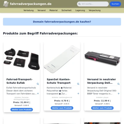 Screenshot fahrradverpackungen.de