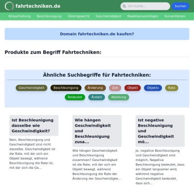 Screenshot fahrtechniken.de