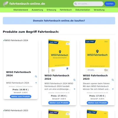 Screenshot fahrtenbuch-online.de