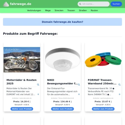 Screenshot fahrwege.de