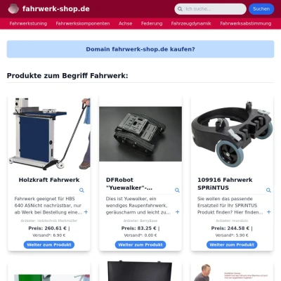 Screenshot fahrwerk-shop.de