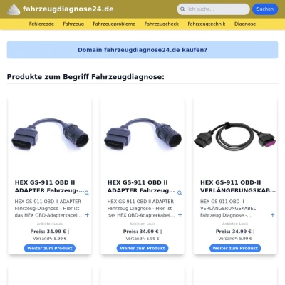 Screenshot fahrzeugdiagnose24.de