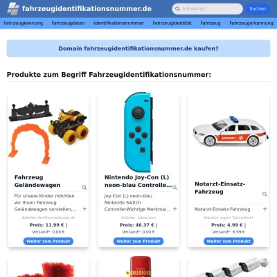 Screenshot fahrzeugidentifikationsnummer.de