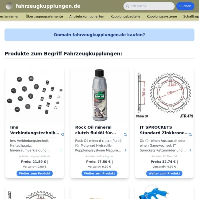 Screenshot fahrzeugkupplungen.de