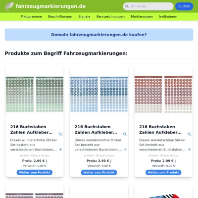Screenshot fahrzeugmarkierungen.de