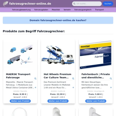 Screenshot fahrzeugrechner-online.de