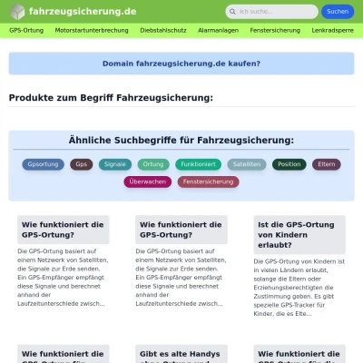 Screenshot fahrzeugsicherung.de