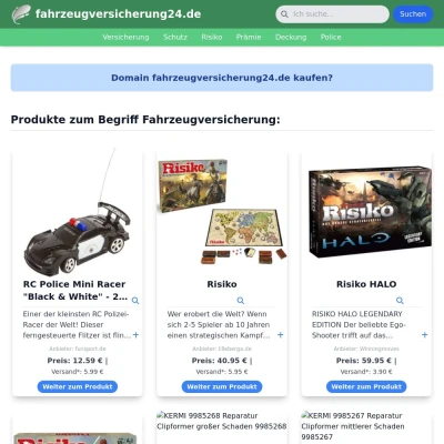 Screenshot fahrzeugversicherung24.de