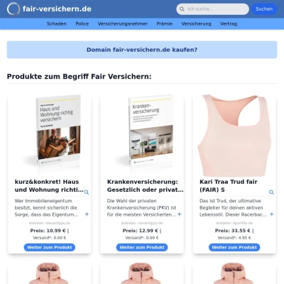 Screenshot fair-versichern.de