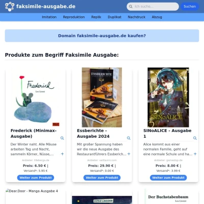 Screenshot faksimile-ausgabe.de