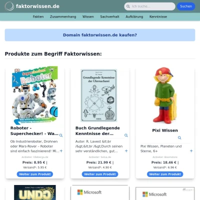 Screenshot faktorwissen.de