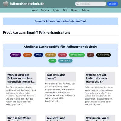 Screenshot falknerhandschuh.de