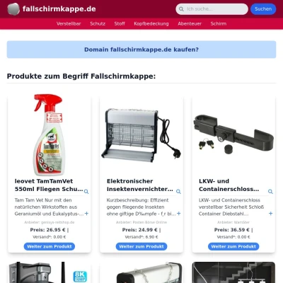 Screenshot fallschirmkappe.de