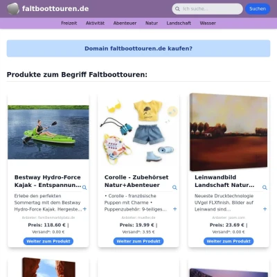 Screenshot faltboottouren.de