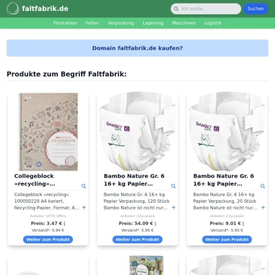Screenshot faltfabrik.de
