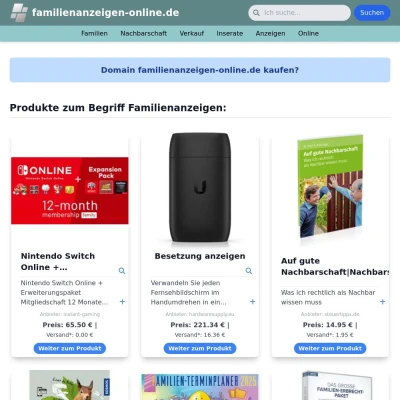 Screenshot familienanzeigen-online.de