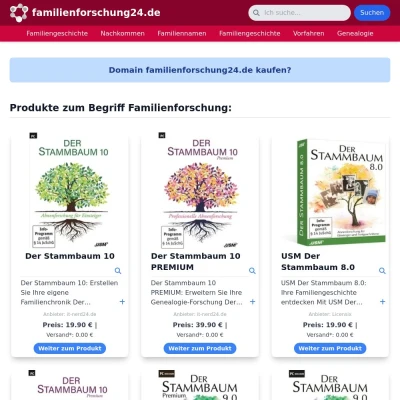 Screenshot familienforschung24.de