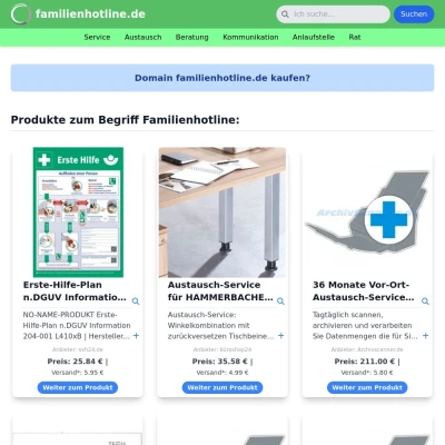 Screenshot familienhotline.de
