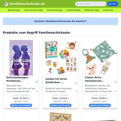 Screenshot familienschicksale.de