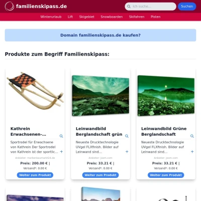 Screenshot familienskipass.de