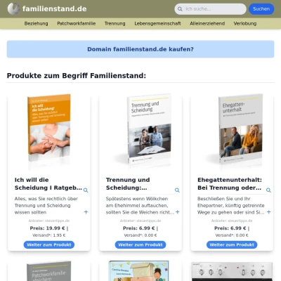 Screenshot familienstand.de