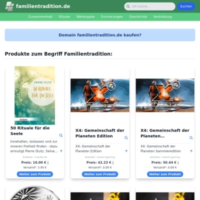 Screenshot familientradition.de