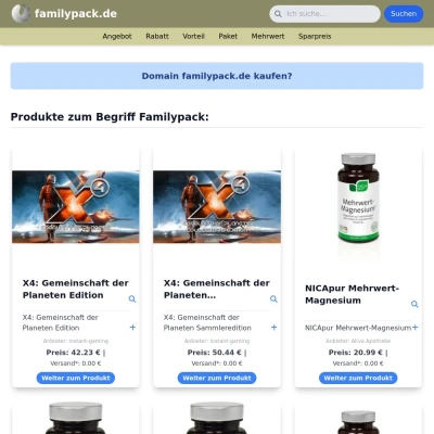 Screenshot familypack.de